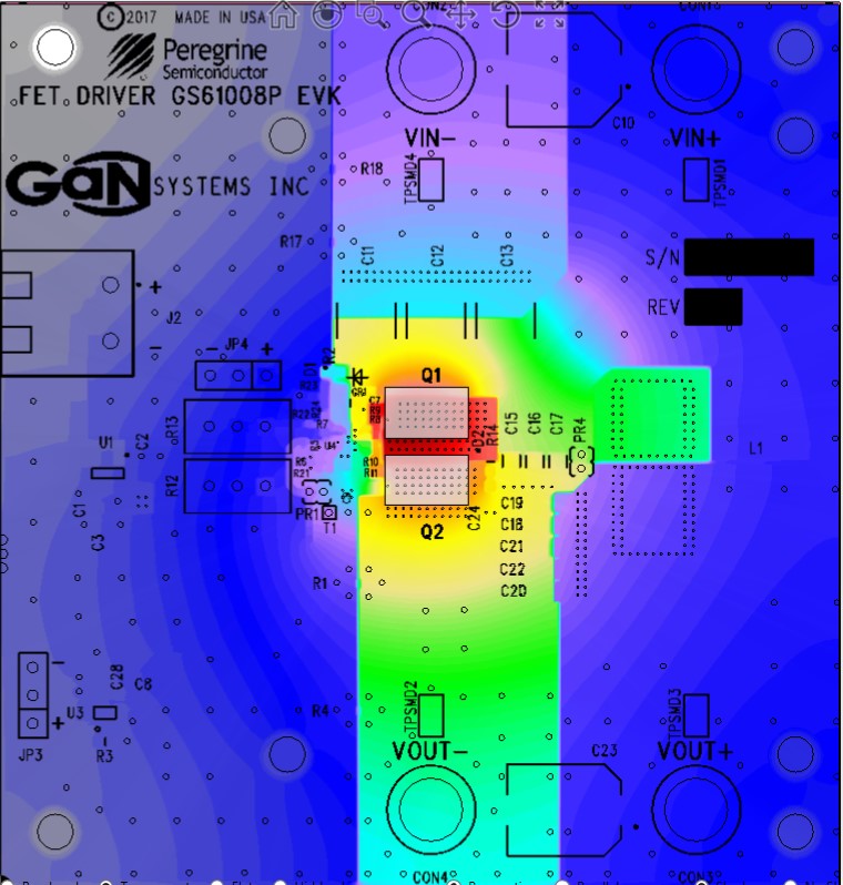 Via study with thermal simulation of real PCB